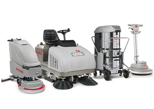 Comac's now global offer encompasses scrubbing machines, sweepers, vacuum cleaners and single disc machines