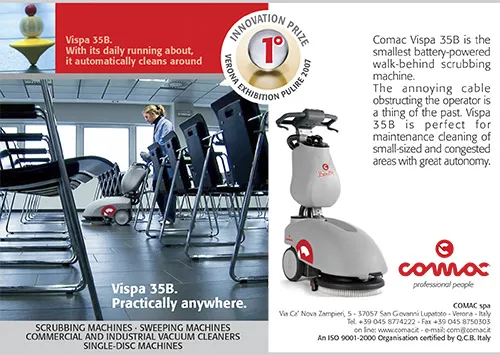 Comac launches its Vispa 35 compact scrubbing machines